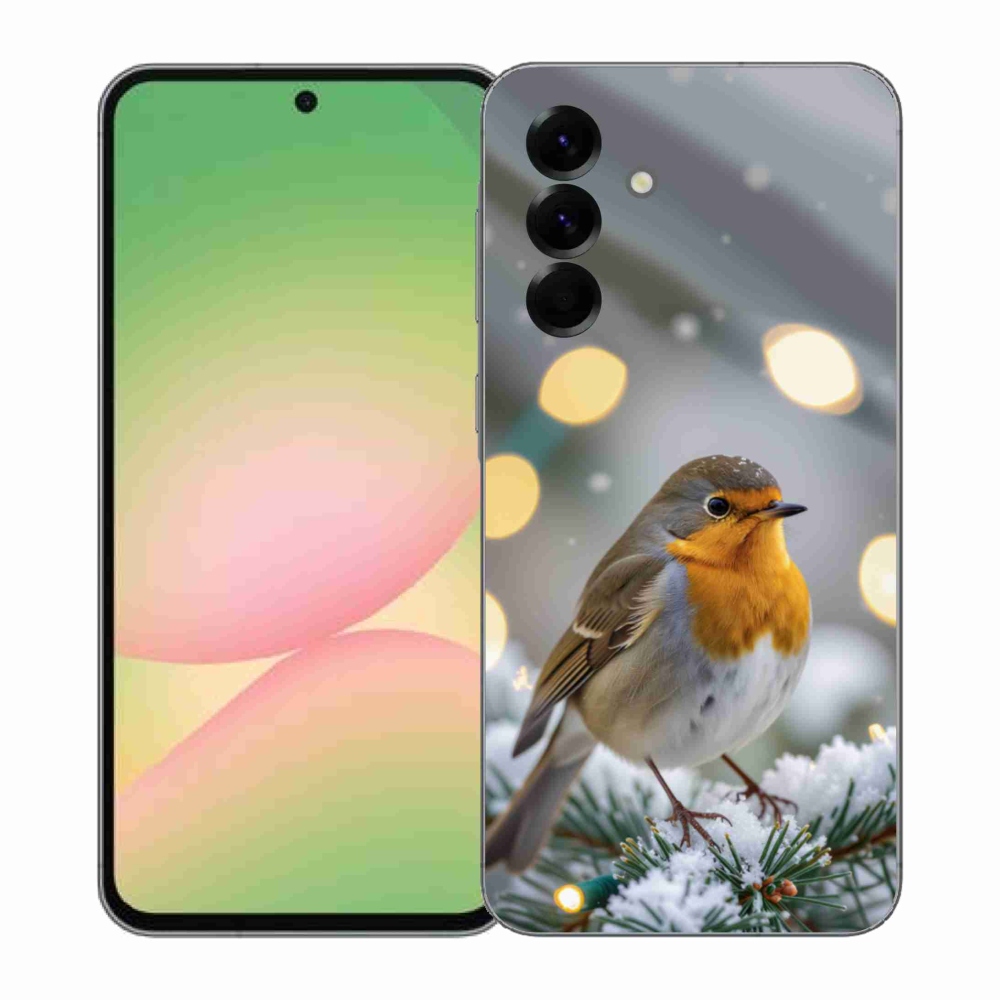 Gelový kryt mmCase na Samsung Galaxy A57 5G - červenka v zimě