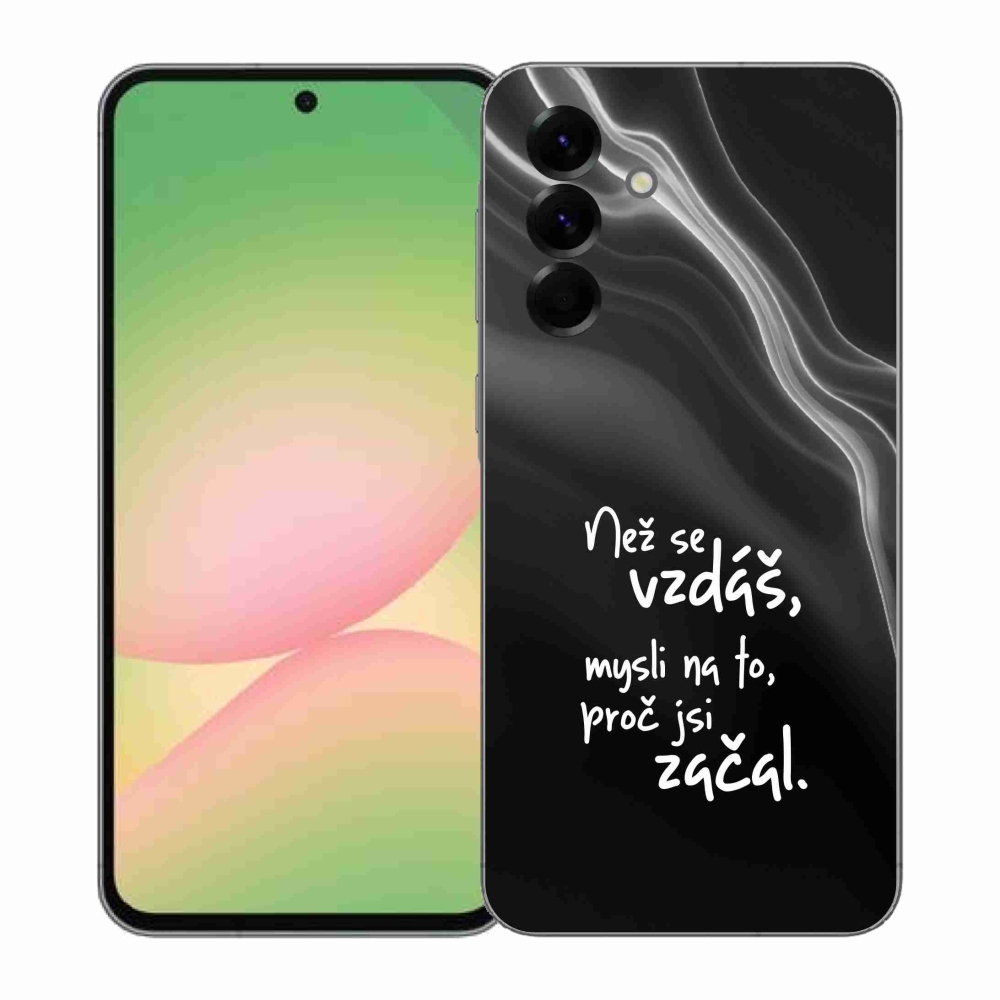 Gelový kryt mmCase na Samsung Galaxy A57 5G - citát 2 černé pozadí