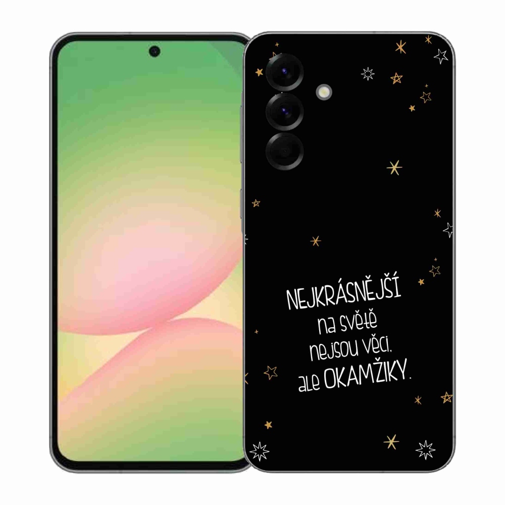 Gelový kryt mmCase na Samsung Galaxy A57 5G - citát 4 černé pozadí