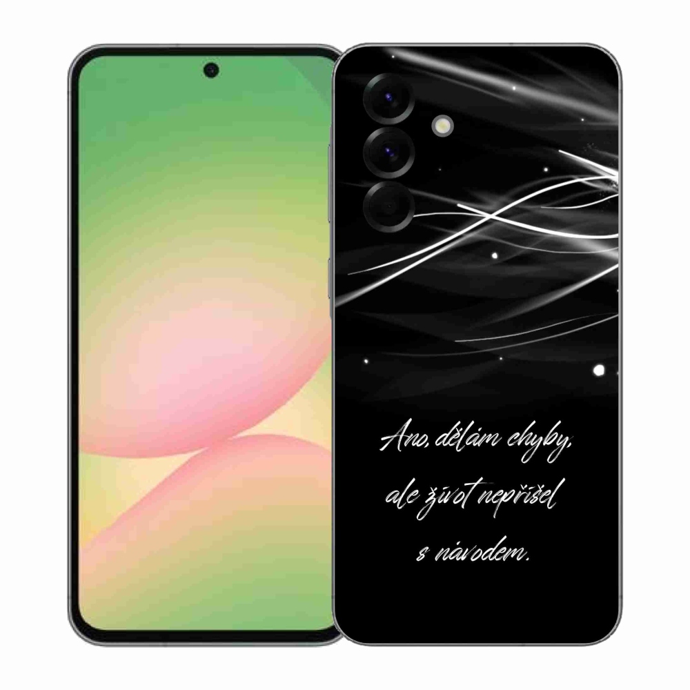 Gelový kryt mmCase na Samsung Galaxy A57 5G - citát černé pozadí