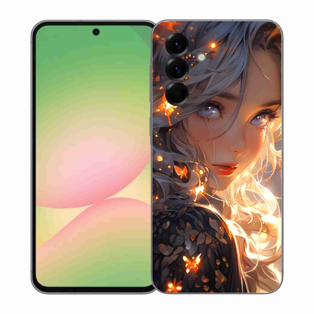 Gelový kryt mmCase na Samsung Galaxy A57 5G - dívka a motýli