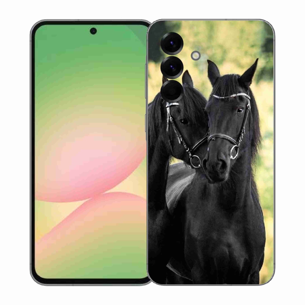 Gelový kryt mmCase na Samsung Galaxy A57 5G - dva černí koně