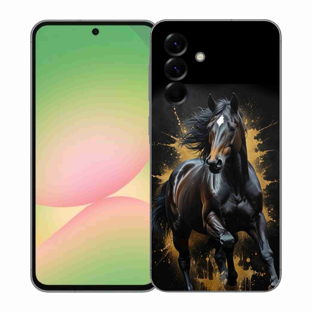 Gelový kryt mmCase na Samsung Galaxy A57 5G - elegantní černý hřebec