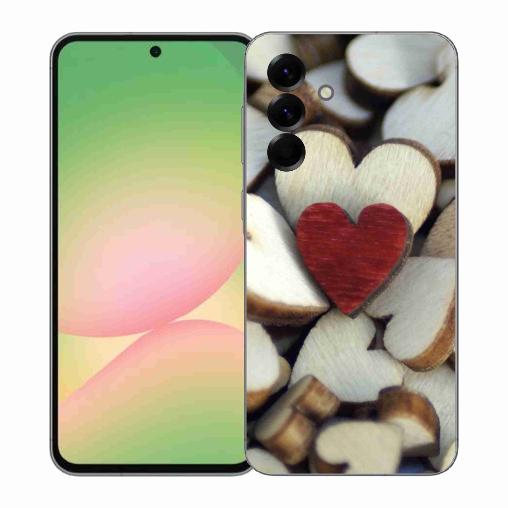 Gelový kryt mmCase na Samsung Galaxy A57 5G - gravírované červené srdce 