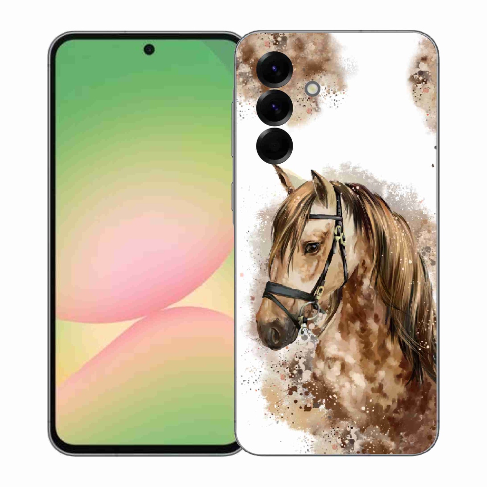 Gelový kryt mmCase na Samsung Galaxy A57 5G - hnědý kreslený kůň