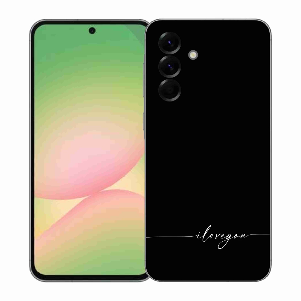 Gelový kryt mmCase na Samsung Galaxy A57 5G - I love you černé pozadí