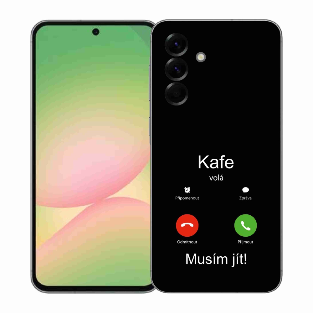 Gelový kryt mmCase na Samsung Galaxy A57 5G - kafe volá černé pozadí