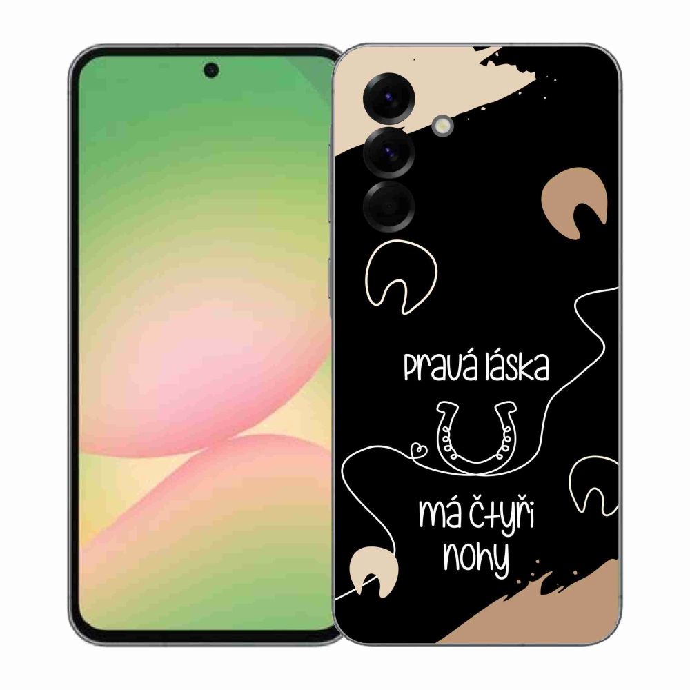 Gelový kryt mmCase na Samsung Galaxy A57 5G - koňský motiv černé pozadí