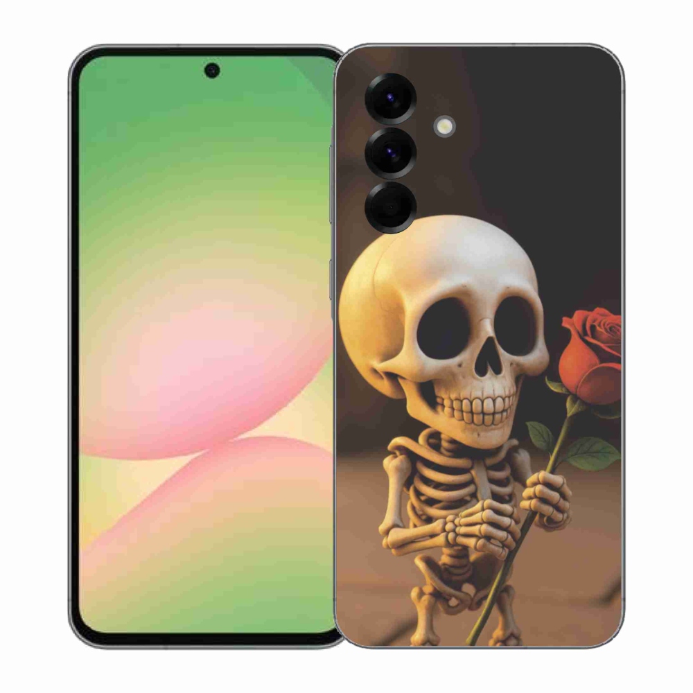 Gelový kryt mmCase na Samsung Galaxy A57 5G - kostlivec s růží