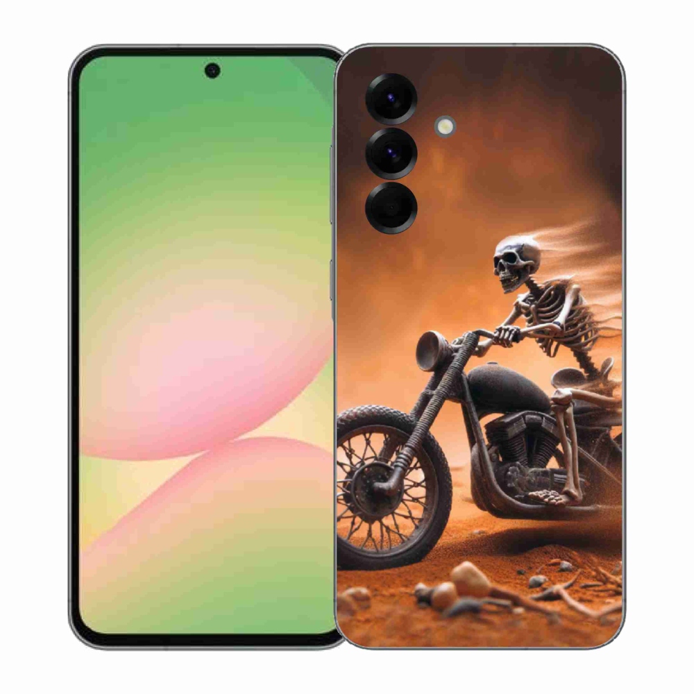 Gelový kryt mmCase na Samsung Galaxy A57 5G - kostra na motorce