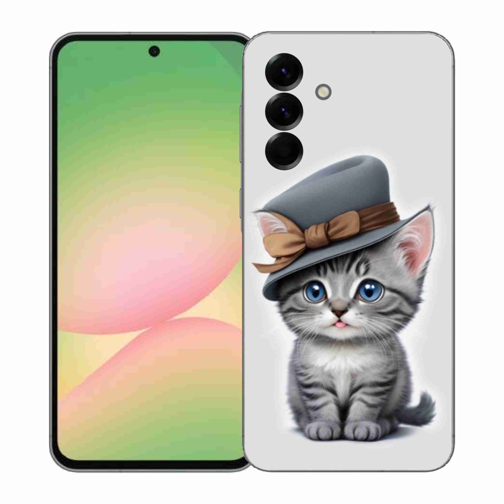 Gelový kryt mmCase na Samsung Galaxy A57 5G - kotě s kloboukem