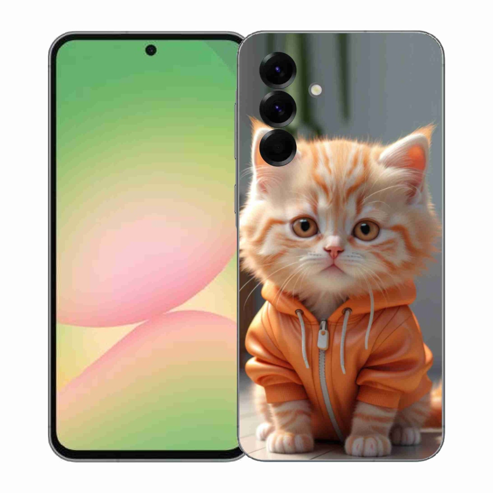 Gelový kryt mmCase na Samsung Galaxy A57 5G - kotě v mikině