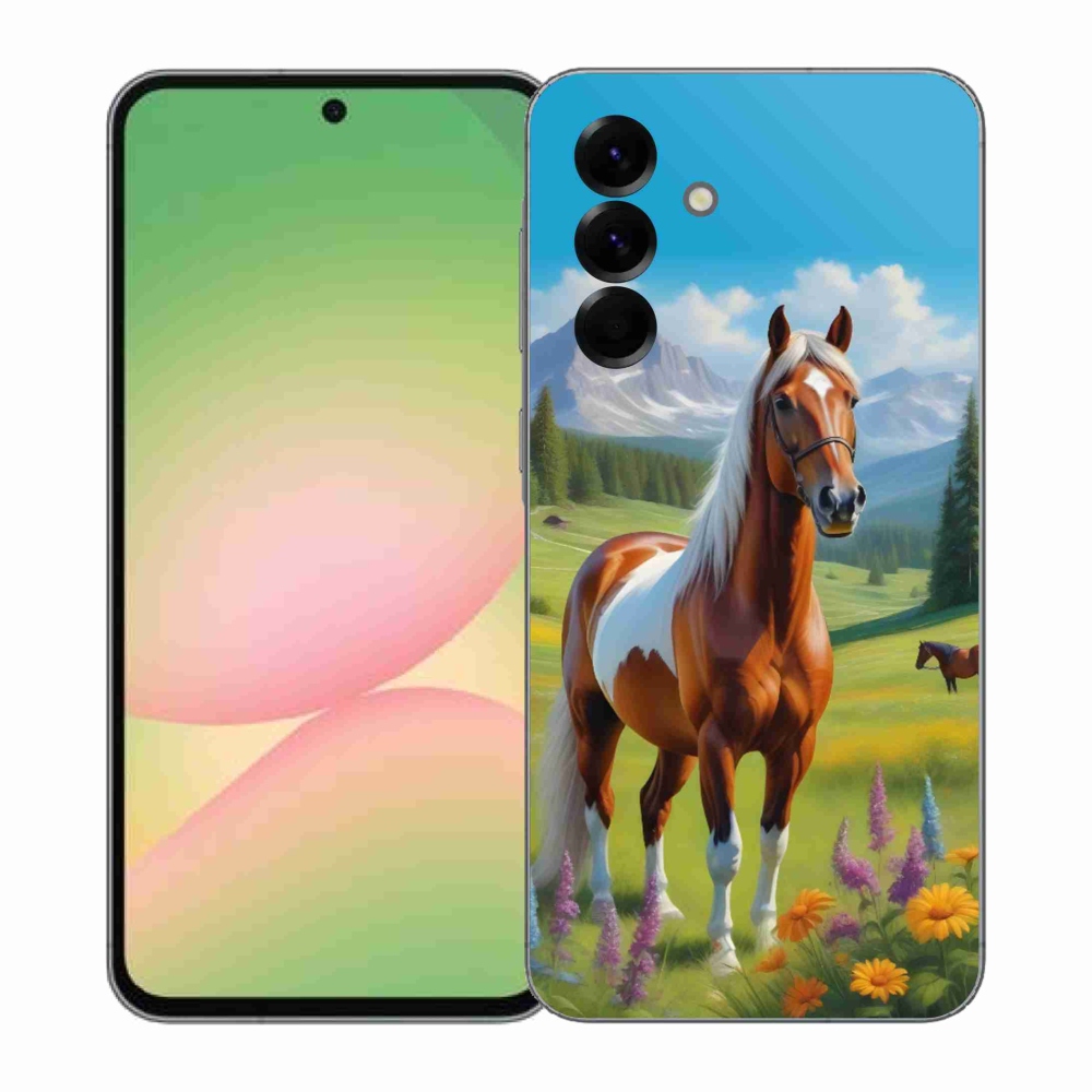 Gelový kryt mmCase na Samsung Galaxy A57 5G - kůň na louce