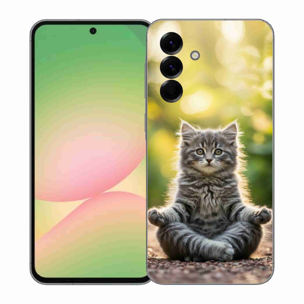 Gelový kryt mmCase na Samsung Galaxy A57 5G - meditující kotě