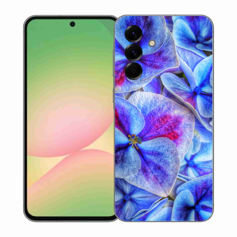 Gelový kryt mmCase na Samsung Galaxy A57 5G - modré květy 1