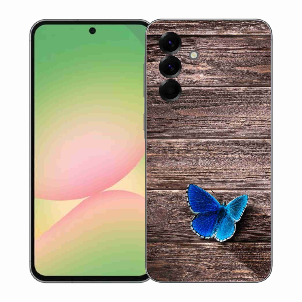 Gelový kryt mmCase na Samsung Galaxy A57 5G - modrý motýl 1