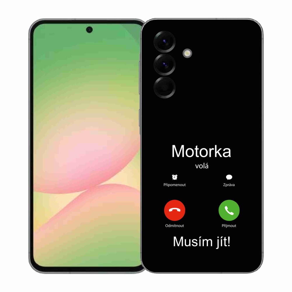 Gelový kryt mmCase na Samsung Galaxy A57 5G - motorka volá černé pozadí