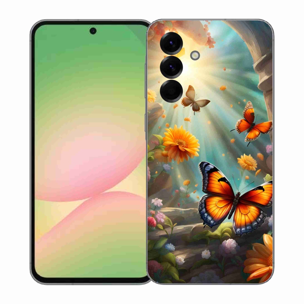 Gelový kryt mmCase na Samsung Galaxy A57 5G - motýlí zahrada 2