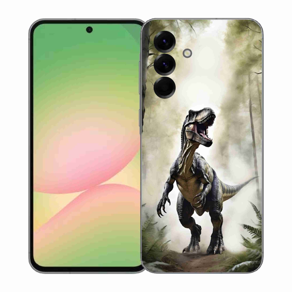 Gelový kryt mmCase na Samsung Galaxy A57 5G - naštvaný T-Rex