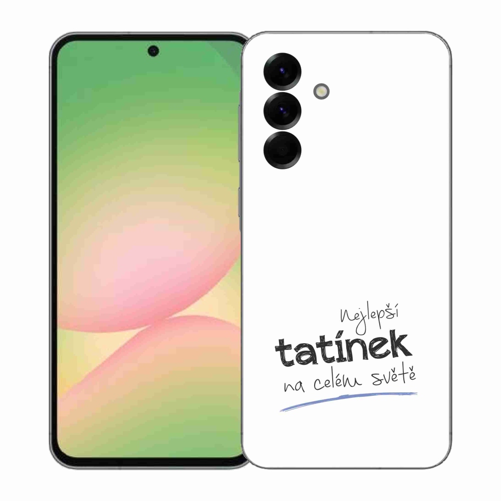 Gelový kryt mmCase na Samsung Galaxy A57 5G - nejlepší tatínek 4 bílé pozadí