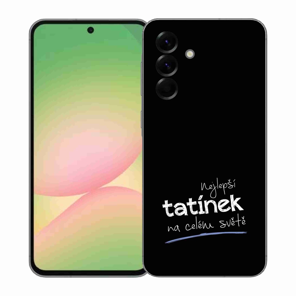 Gelový kryt mmCase na Samsung Galaxy A57 5G - nejlepší tatínek 4 černé pozadí