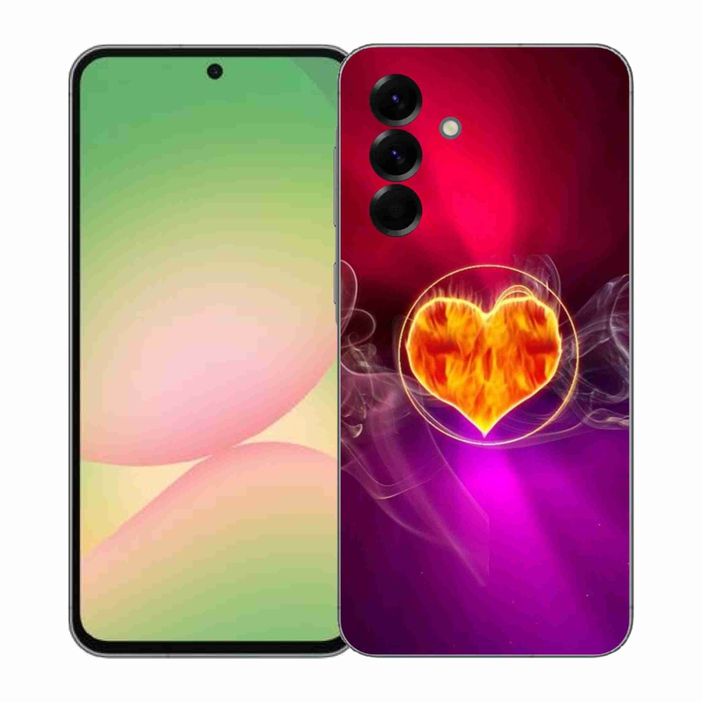 Gelový kryt mmCase na Samsung Galaxy A57 5G - ohnivé srdce