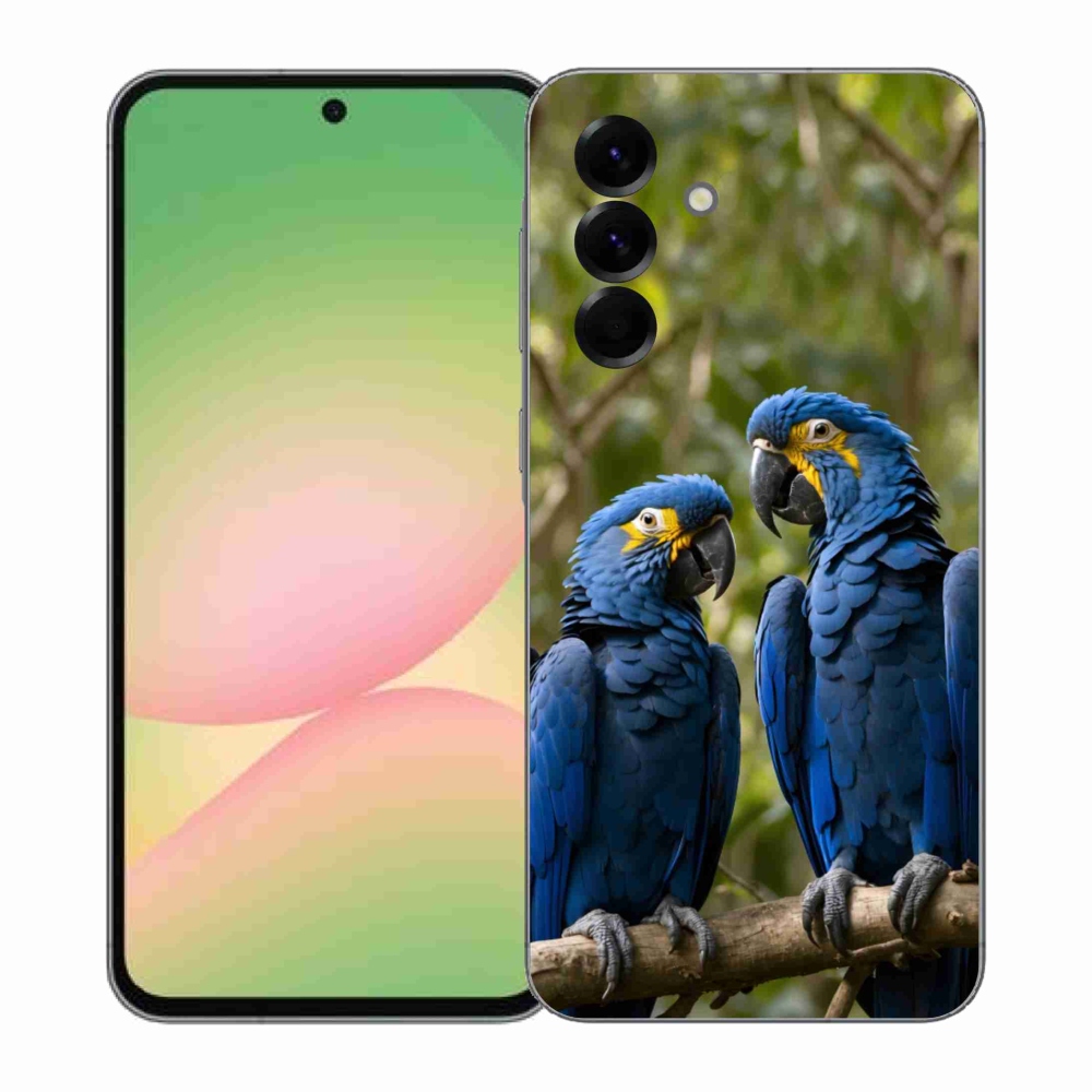 Gelový kryt mmCase na Samsung Galaxy A57 5G - papouščí duo