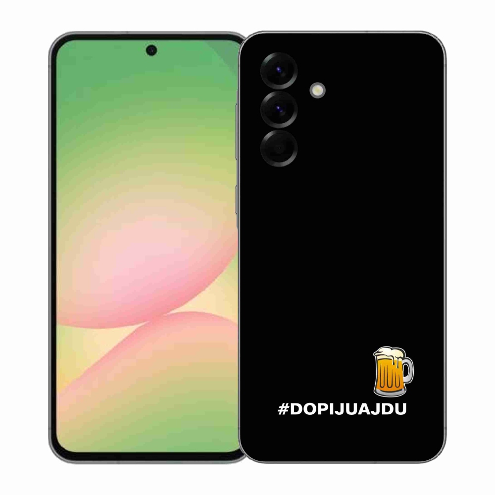 Gelový kryt mmCase na Samsung Galaxy A57 5G - pivní motiv 1 černé pozadí