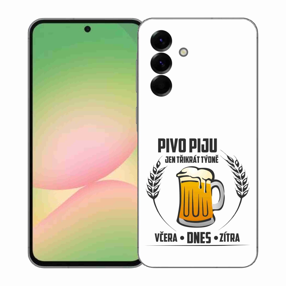 Gelový kryt mmCase na Samsung Galaxy A57 5G - pivní motiv bílé pozadí