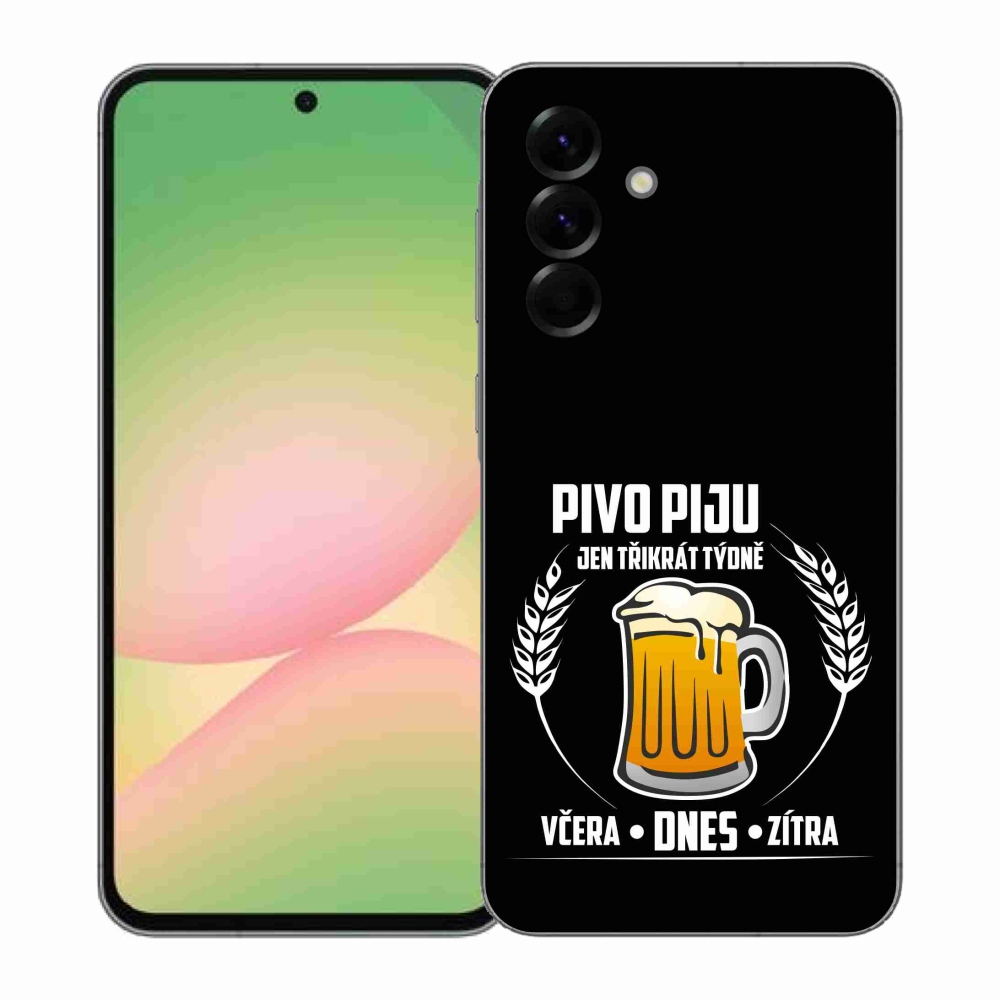 Gelový kryt mmCase na Samsung Galaxy A57 5G - pivní motiv černé pozadí