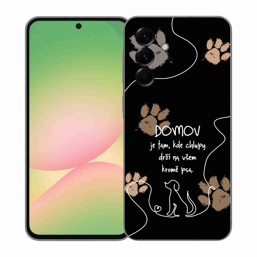 Gelový kryt mmCase na Samsung Galaxy A57 5G - psí motiv černé pozadí
