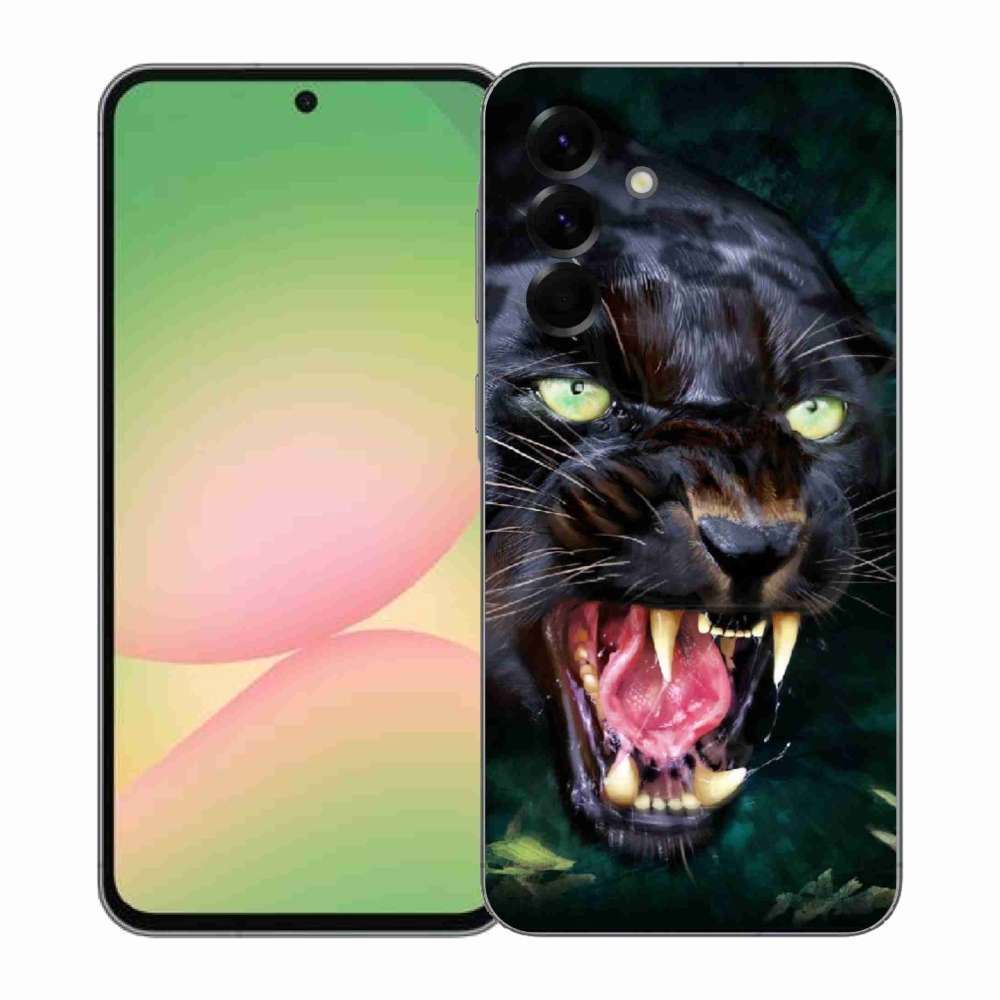 Gelový kryt mmCase na Samsung Galaxy A57 5G - rozzuřený černý panter
