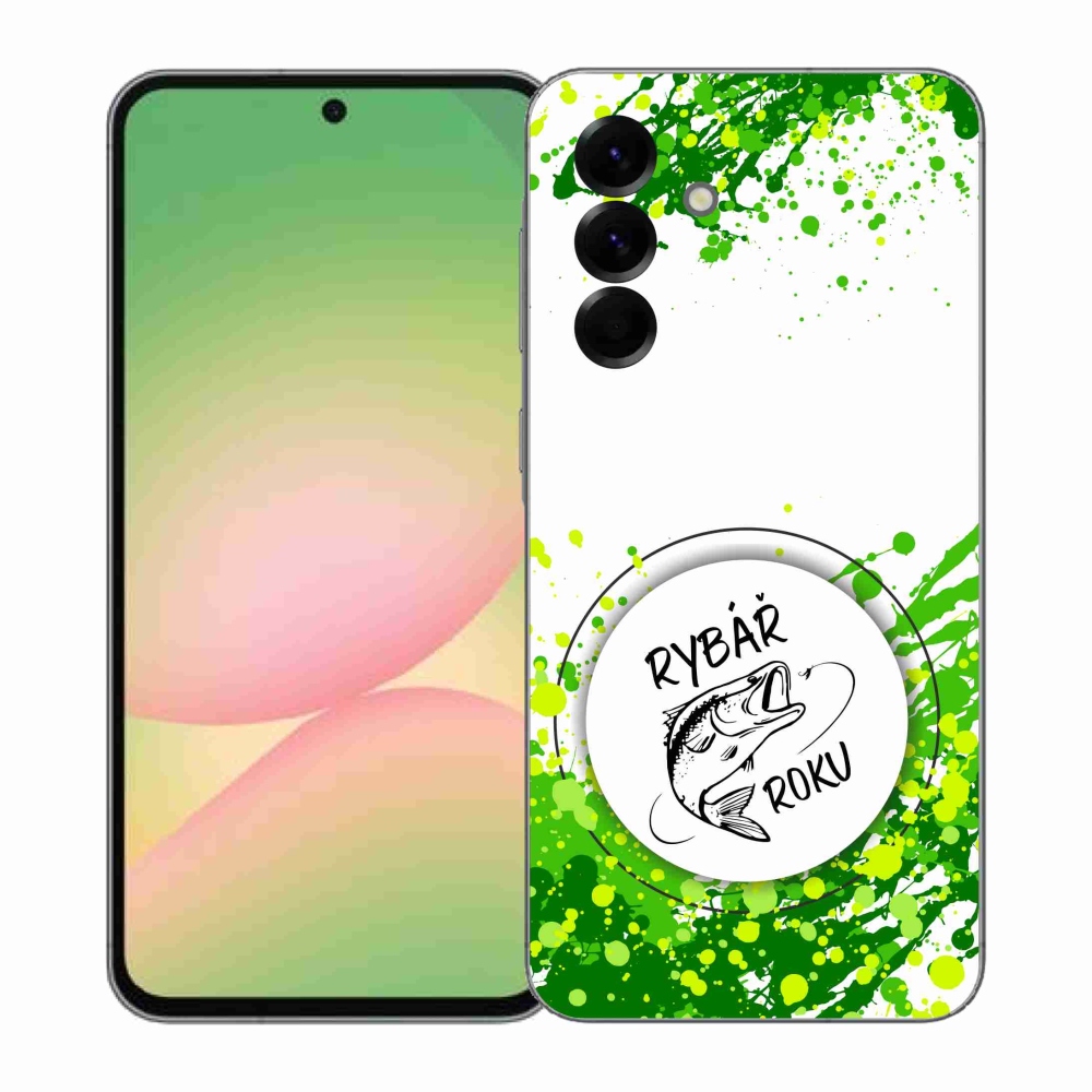 Gelový kryt mmCase na Samsung Galaxy A57 5G - rybář roku bílé pozadí