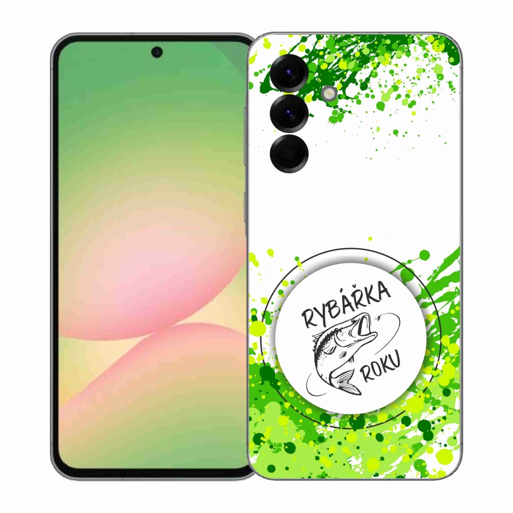 Gelový kryt mmCase na Samsung Galaxy A57 5G - rybářka roku bílé pozadí