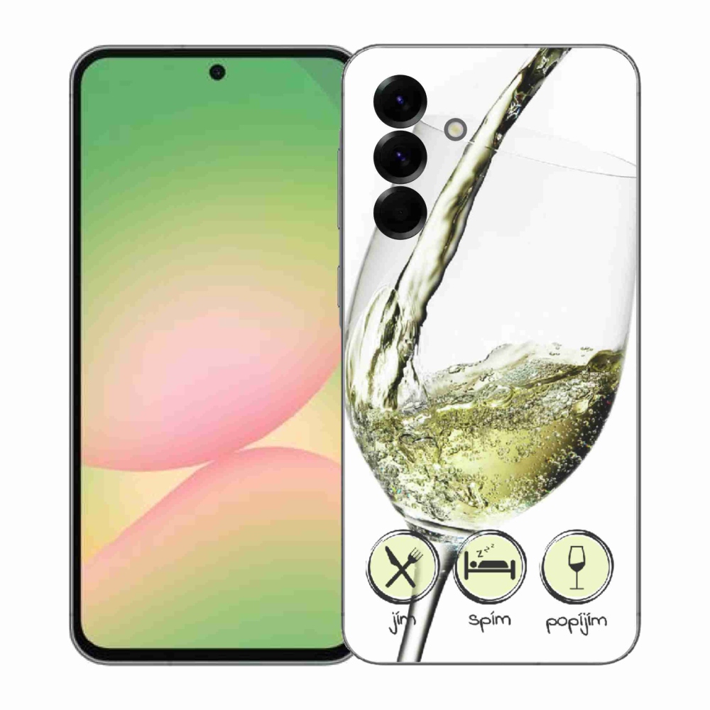 Gelový kryt mmCase na Samsung Galaxy A57 5G - sklenička vína bílé