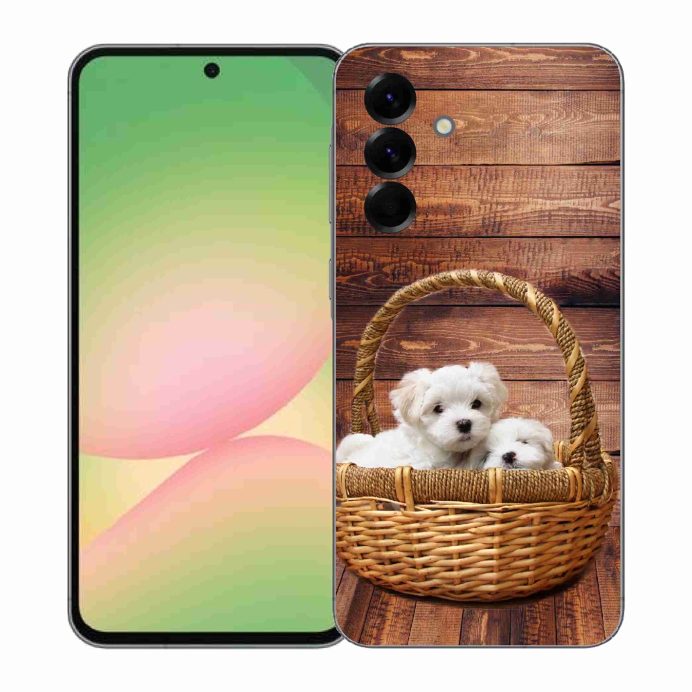 Gelový kryt mmCase na Samsung Galaxy A57 5G - štěňátka