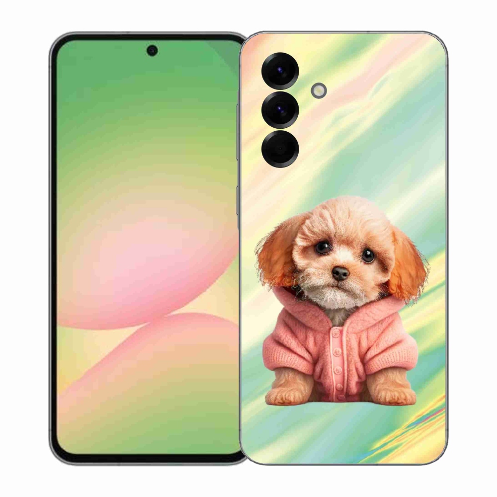 Gelový kryt mmCase na Samsung Galaxy A57 5G - štěně ve svetru