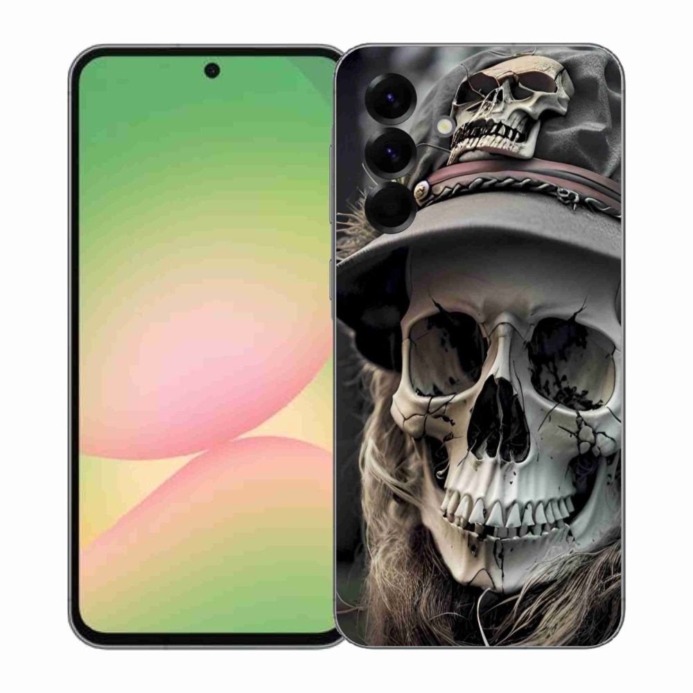 Gelový kryt mmCase na Samsung Galaxy A57 5G - temná lebka