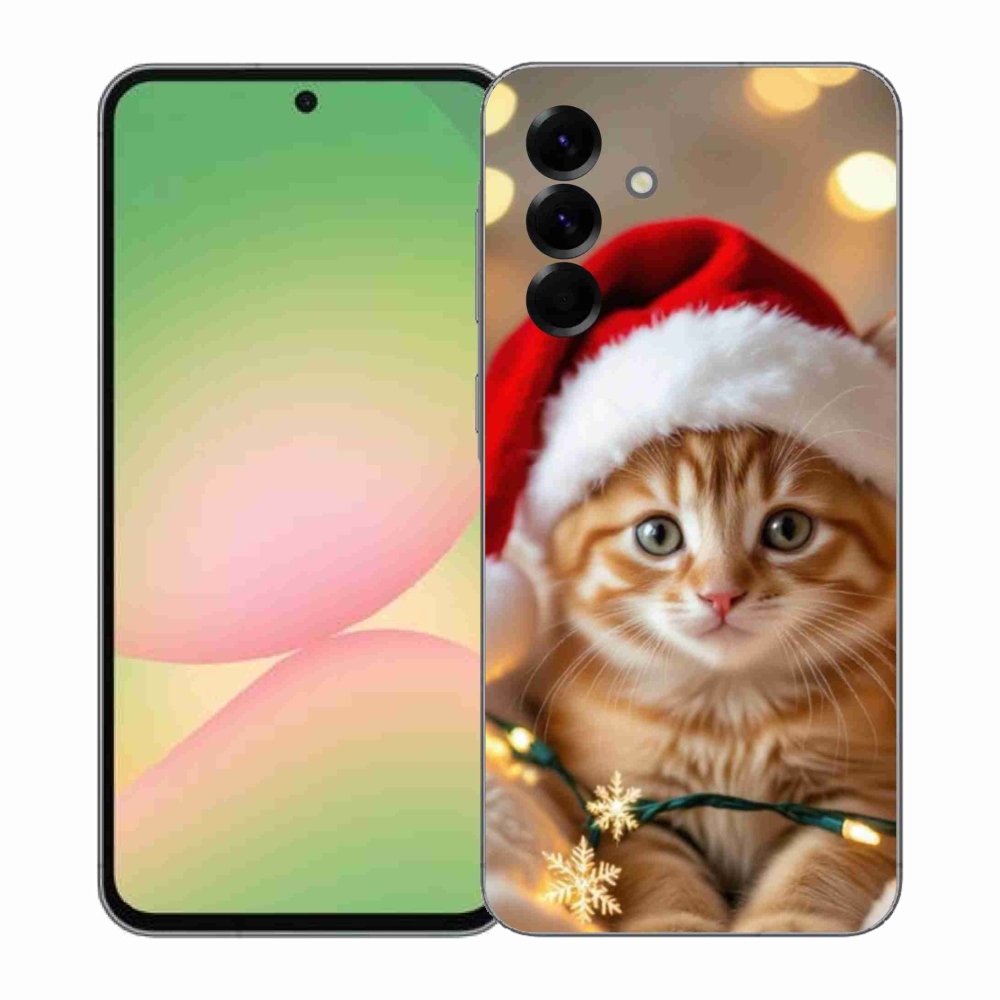 Gelový kryt mmCase na Samsung Galaxy A57 5G - vánoční kotě