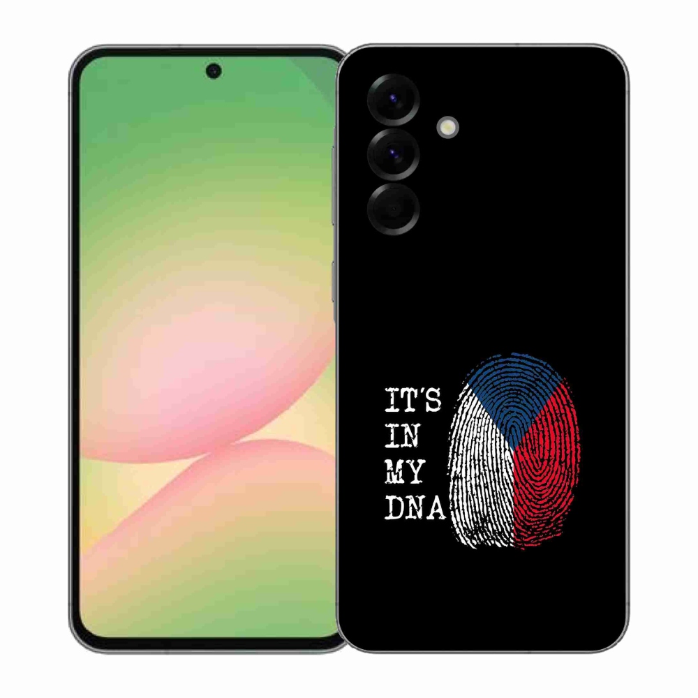 Gelový kryt mmCase na Samsung Galaxy A57 5G - vlajka otisk prstu černé pozadí