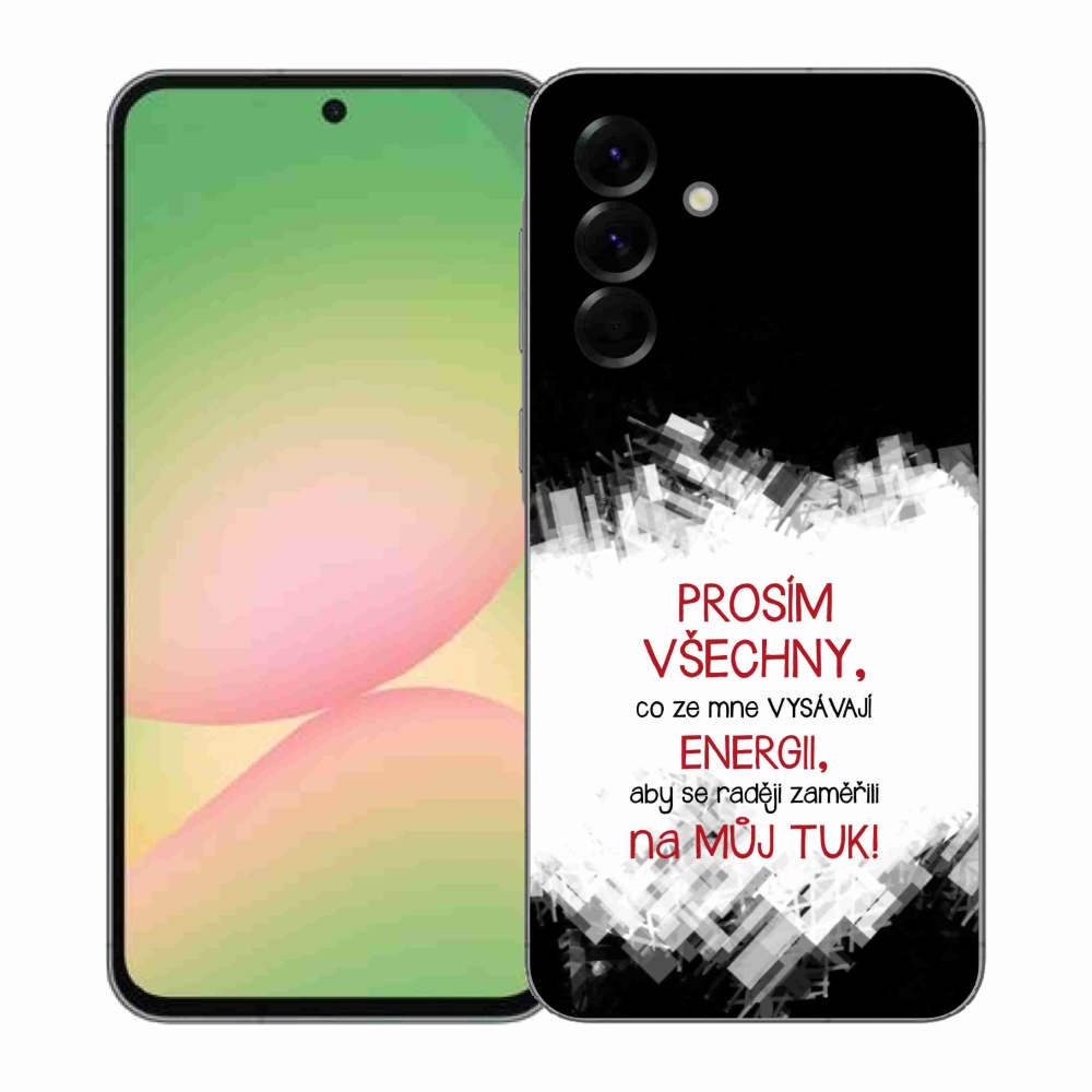 Gelový kryt mmCase na Samsung Galaxy A57 5G - vtipný text 1 červený