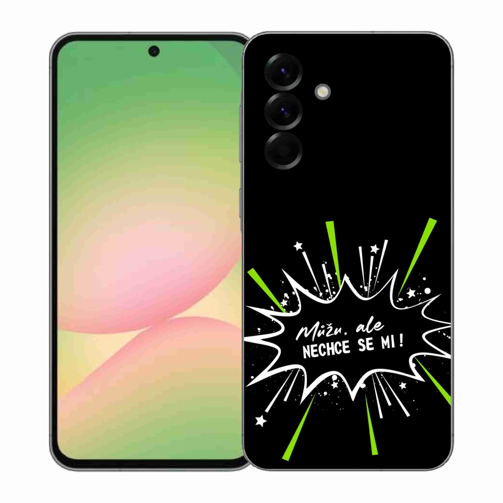 Gelový kryt mmCase na Samsung Galaxy A57 5G - vtipný text 11 černé pozadí