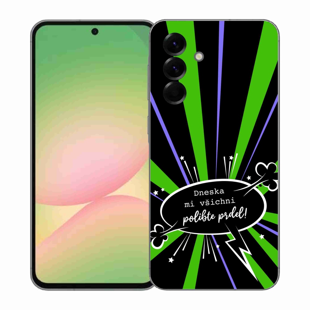 Gelový kryt mmCase na Samsung Galaxy A57 5G - vtipný text 15 černé pozadí