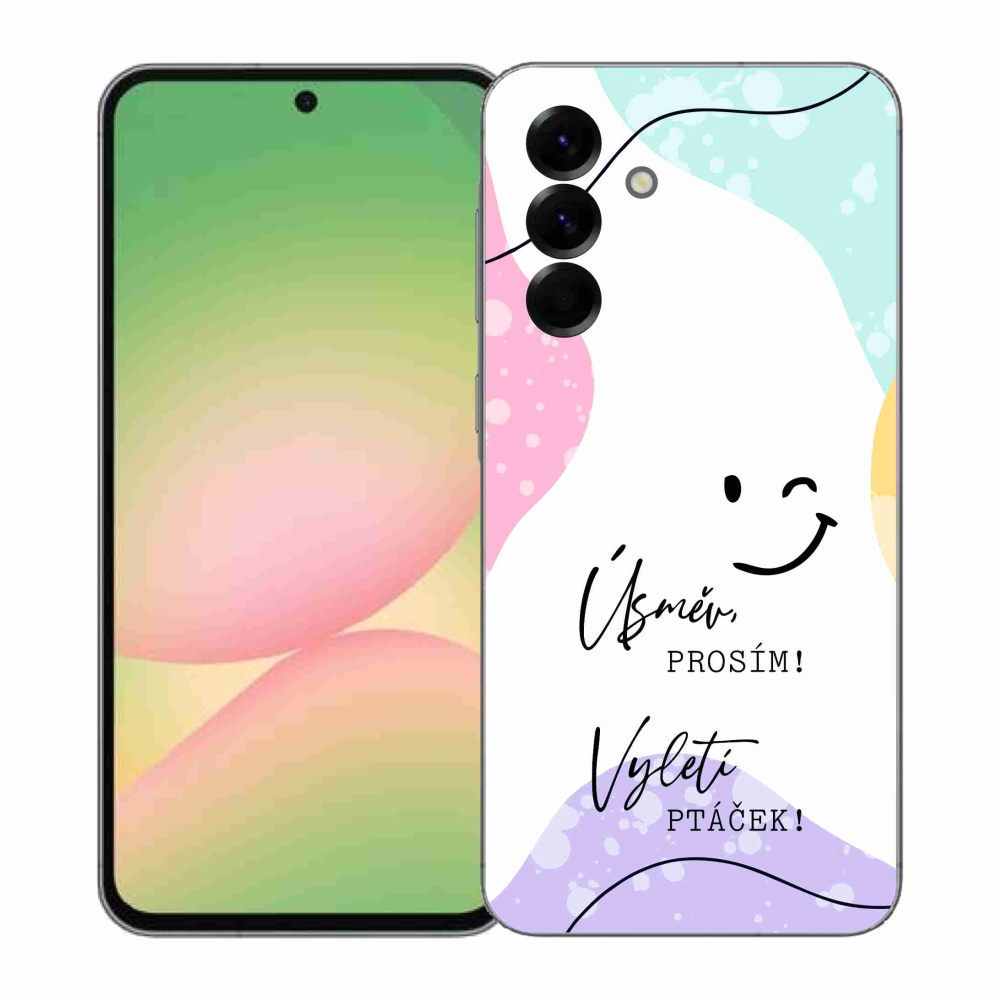 Gelový kryt mmCase na Samsung Galaxy A57 5G - vtipný text 4 bílé pozadí