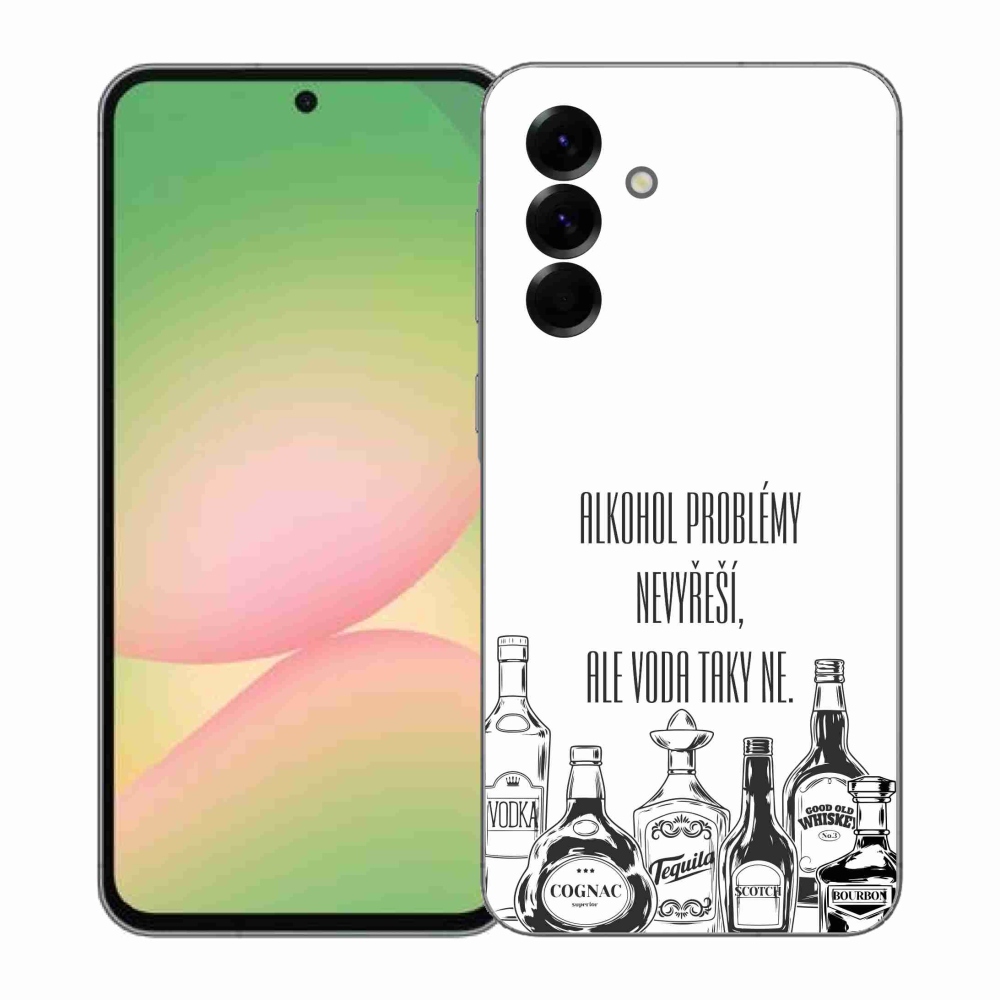 Gelový kryt mmCase na Samsung Galaxy A57 5G - vtipný text bílé pozadí