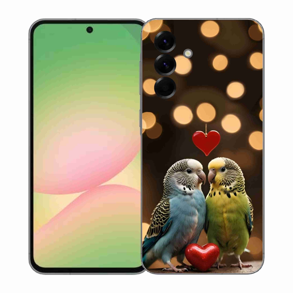 Gelový kryt mmCase na Samsung Galaxy A57 5G - zamilovaní papoušci