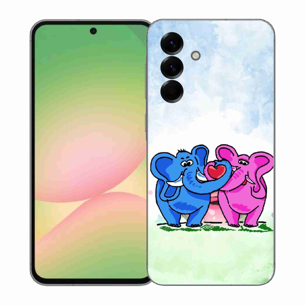 Gelový kryt mmCase na Samsung Galaxy A57 5G - zamilovaní sloni