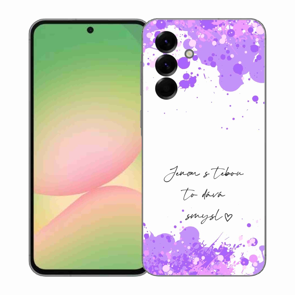 Gelový kryt mmCase na Samsung Galaxy A57 5G - zamilovaný text bílé pozadí