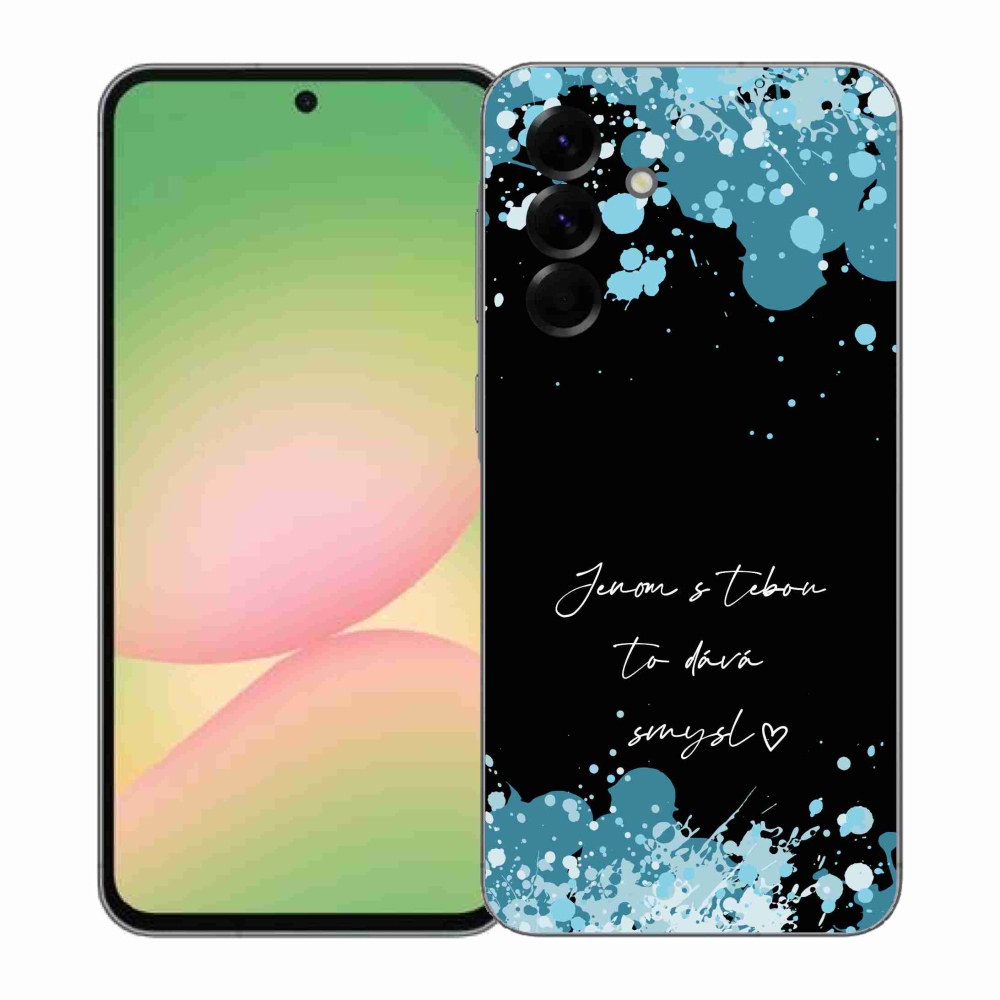 Gelový kryt mmCase na Samsung Galaxy A57 5G - zamilovaný text černé pozadí