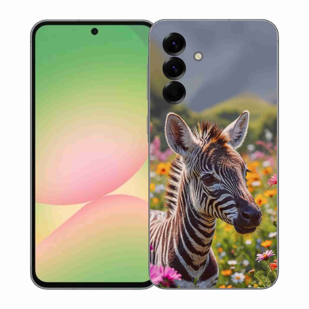 Gelový kryt mmCase na Samsung Galaxy A57 5G - zebra na louce
